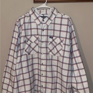 DIXXON White and Red Casual Button Down Shirt